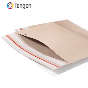 Tengen 제조 업체 사용자 정의 인쇄 갈색 크래프트 플랫 종이 우편물 봉투 Gusseted 바닥