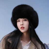 Casquette Lei Feng transfrontalière pour femme, épaisse et chaude, en fausse fourrure avec fourrure de renard, nouveau bonnet d'hiver jacquard coupe-vent unisexe