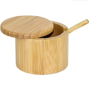 Contenitore per <span class=keywords><strong>Sale</strong></span> <span class=keywords><strong>e</strong></span> <span class=keywords><strong>Pepe</strong></span> in Bambù, Barattoli per Spezie, Scatola per Conservazione Condimenti con Coperchio Girevole <span class=keywords><strong>e</strong></span> Chiusura Magnetica - Product Image 5