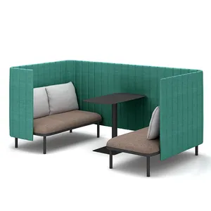 Hoge Partitie Terug Geluiddichte Prive Chatten Receptie Lounge Sofa Zitplaatsen Wachtkamers Moderne Kantoor Sofa Vergadering Pod