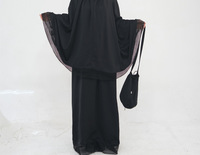 Robe Abaya unie prête à l'emploi 2026 avec volants, ensemble de prière musulman, Telekung et sac de prière pour l'Aïd et le Ramadan