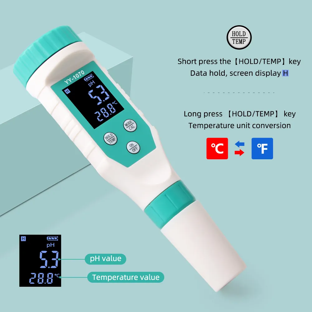 7 In 1 YY-1070 Aquarium Hydroponic Spa Chloortester Orp/Ec/Tds/Zoutgehalte/Temp/Fac Digitale Ph Meter Voor Zwembad