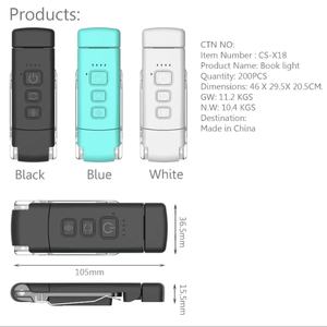 โคมไฟอ่านหนังสือแบบพกพา ป้องกันดวงตา รุ่นใหม่ พับได้ ปรับความสว่างได้ ใช้พอร์ต USB สีฟ้า พร้อมคลิปหนีบหนังสือ - Product Image 5