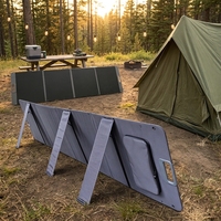 Panneau solaire pliable ETFE haute efficacité 200W pour station d'alimentation portable, chargeur solaire étanche IP67 avec béquilles pour camping-car