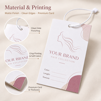 Étiquettes personnalisées imprimées pour perruques, étiquettes volantes en papier mat avec instructions d'entretien pour les extensions de cheveux naturels