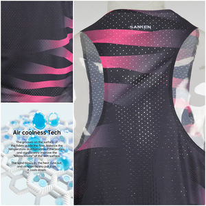 Custom Running Singlet Lichtgewicht Marathon Tanktop Ademend Workout Mouwloos Shirt Heren Geweven 100% Polyester Printpatroon - Product Image 4