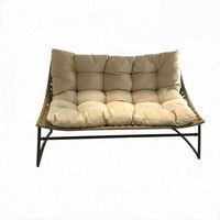 Ensemble de salon de jardin en rotin tressé traditionnel en résine avec structure métallique imperméable, capacité 4 personnes