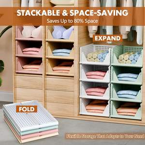 Home Storage Box Pull-Out Basket <b>Shelf</b> Rack Drawer-Type <b>Wardrobe</b> Clothes Storage Layered Partition Dinnerware Rack Storage - Product Image 4
