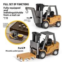 Mini-grue chariot élévateur télécommandée en métal 1:64, jouet véhicule d'ingénierie, chariot élévateur relevable AI