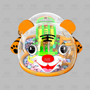 Parque de Juegos Inflable con Temática de Dibujos Animados, Carpa de Burbujas Transparente con Forma de Cerdo, con Pelotas de Océano, Parque Inflable de Burbujas - Product Image 5