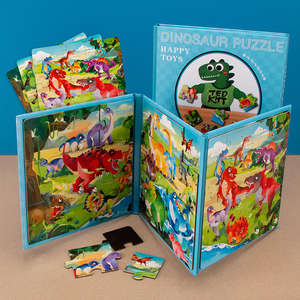 Puzzle personnalisé 1000 pièces en gros magnétique <span class=keywords><strong>dinosaure</strong></span> motif cognition puzzle <span class=keywords><strong>livre</strong></span> pliable éducatif silencieux jouet <span class=keywords><strong>livre</strong></span> pour enfants - Product Image 3