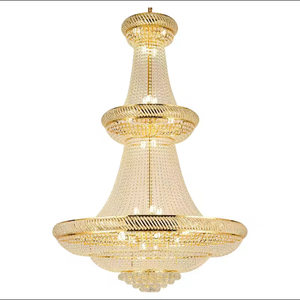 Offre Spéciale long escalier pendentifs lustres luxueux or grand plafonnier led lustre en cristal suspendu - Product Image 6