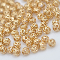 Perles entretoises géométriques en laiton plaqué or 18 carats, motif floral ajouré, 4/5/6 mm, pour accessoires de bijoux DIY, vente en gros