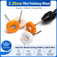 Roue de polissage en coton à tige de 2,35 mm - Tête de polissage en feutre jaune pour outil rotatif, accessoires de polissage pour métaux et bijoux