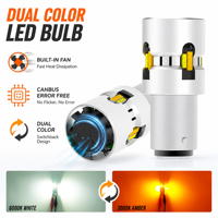 Nueva Bombilla LED 1157 Switchback con Ventilador 7443 3157 4257, Luz de Señal de Giro de Doble Color, Luz Diurna, Sin Errores Canbus, Impermeable IP65