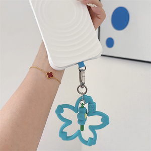 Cute Flower Pendant Lanyard Rope Universal Phone Camera Patch Cord Hands Free Durable <b>Chain</b> Anti-lost Floral Heart Wrist Strap - Product Image 2