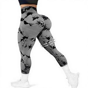 Leggings de Yoga Elegantes para Mujer, Cintura Alta, Largos, Sin Costuras, con Efecto Push-Up, Estampado por Sublimación, Spandex, Poliéster, Cintura Elástica - Product Image 1