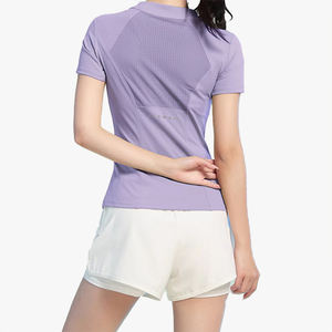 Ensemble Sport Décontracté Grande Taille Femme – Tenue de Yoga Professionnelle Séchage Rapide avec Logo Personnalisable – Manches Courtes pour Tennis, Course et Fitness - Product Image 4