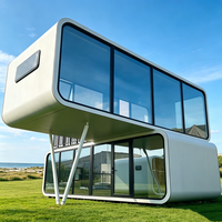Conteneur carré portable, cabine modulaire entièrement équipée, prête à l'emploi pour le camping, les parcs, les maisons d'hôtes, les maisons de plage, les bureaux et les salons.