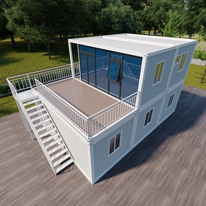 <span class=keywords><strong>Maison</strong></span> conteneur à deux étages à montage rapide avec terrasse, cabane préfabriquée pour séjour de loisirs - Product Image 4