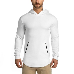 Custom Men Classic Plain Gym <b>Hoodies</b> No String Fitted Pullover French Terry Cotton Pullover Sports Hoodie - Product Image 3
