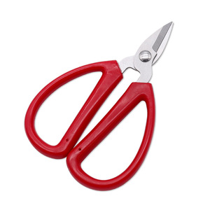 Ciseaux à ongles en acier inoxydable, lame droite, manche rouge, durables, pour manucure, usage adulte - Product Image 1