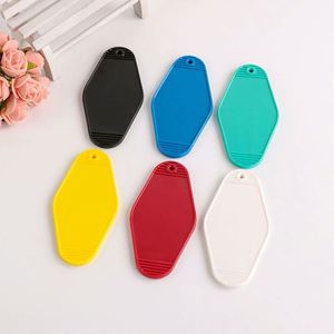 Custom Logo Hot Stamping Plastic Key Chain Retro Hotel Room Motel Keychains - Product Image 5