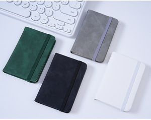 <strong>A7</strong> Hardcover Leather <strong>Pocket</strong> <strong>Notebook</strong> 200 Sheets Mini Journal for Office or School Set of 4 - Product Image 1