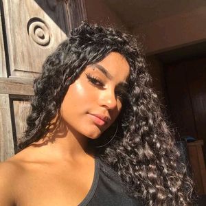 Kissbeauty-Peluca de cabello humano brasileño para mujeres negras, postizo de encaje frontal, pelo virgen rizado <span class=keywords><strong>kiki</strong></span>, predesplumada con Baby Hai - Product Image 2