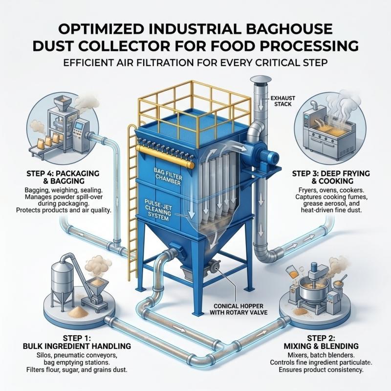 Industrial Bag Dust Collector for Food