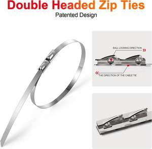 وصلات ربط بسحاب من الفولاذ المقاوم للصدأ برأسين ذاتية القفل متعددة الأغراض لتغليف العادم - Product Image 6