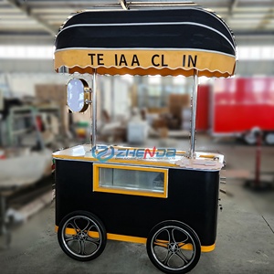 Manufacturers Wholesale Small Food Snack <b>Trolley</b> Cart Fast Food Handcart with Wheels for Sale - Product Image 2