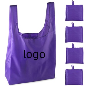 Custom Reusable <b>Folding</b> Shopping <b>Bag</b> Recycled Foldable 190t Polyester Shopping <b>Bag</b> - Product Image 1