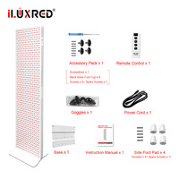 Panneau de luminothérapie rouge ILUXRED 96 LED 4800W, panneau de lumière rouge suspendu au plafond, panneau infrarouge pour la pièce, pour le corps entier
