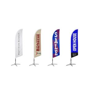 Drapeau plume à prix abordable pour impression numérique recto-verso, mât en fibre de verre, imperméable, personnalisé pour café, restauration - Product Image 4