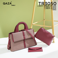 Sacs à main pour femmes QAZA, grande capacité, texture tissée de luxe, ensemble de 3 pièces, sac à main en cuir PU durable, sac à main pour femmes