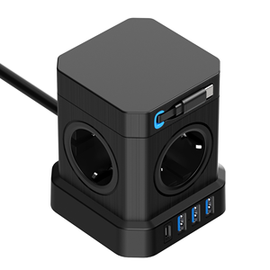 Stop Kontak Ekstensi USB-C 20W EU 5 Stopkontak 3 USB-A 1 USB-C 20W Kabel Panjang 2M 16A Tahan Api Bersertifikasi CE - Product Image 3