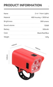 IRONDOENKY Mini tamaño trasero rojo <span class=keywords><strong>LED</strong></span> bicicleta luz conjunto recargable noche montar bicicleta faros plástico luz delantera batería - Product Image 5