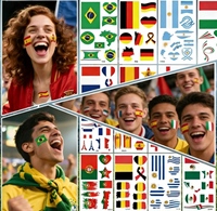 Tatuajes Temporales de Banderas de Países Internacionales, Resistentes al Agua, para Eventos Deportivos de Fútbol