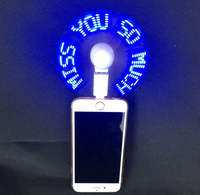 Ventilador LED Personalizado con Mensaje de Texto, Ventilador Publicitario Programable con Luz LED USB y Adaptadores para iPhone y Teléfonos Tipo C