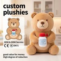 Groothandel pluche teddyberen 25cm medicijnfles CE gecertificeerde knuffels bulk voor medische decoratie op maat gemaakte pluche speelgoed oem