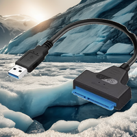 Kabel Adaptor SATA Magnetik USB 3.0 6 Gbps 7+15/22 Pin 2.5 Inch HDD SSD Eksternal Pelindung Foil Jaket PVC Konduktor Tembaga Murni
