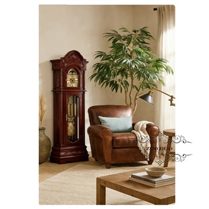 Orologio <span class=keywords><strong>a</strong></span> <span class=keywords><strong>Pendolo</strong></span> Antico di Lusso in Stile Country Francese, in Legno Massiccio con Arco, Illuminazione LED, Movimento Meccanico Tedesco <span class=keywords><strong>Hermle</strong></span>, Suoneria Orale - Product Image 2