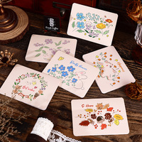 Petite carte postale fleurie vintage artistique, carte de vœux, cadeau de Thanksgiving pour professeur et élève, message de bénédiction