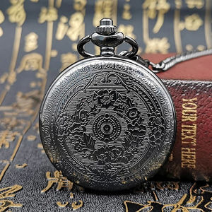 Montre de poche à quartz vintage steampunk antique avec chiffres romains, boîtier doré, collier pendentif, chaîne, pour homme et femme - Product Image 4