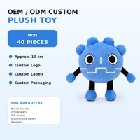 Peluche Mascotte Bleue Personnalisée 10cm, Jouet en Peluche Personnage Fantastique Adorable, Poupée Douce Rembourrée, Vente en Gros OEM ODM
