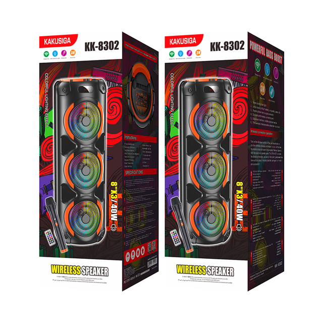 KAKUSIGA Outdoor Portable Rgb Light Karaoke Loudspeaker Wireless Party Speaker Wireless Music Boombox Wireless Speaker