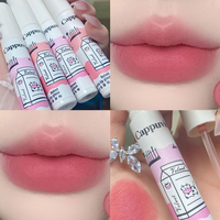 Cappuvini Mat Velours Doux Brume Lèvres Boue Antiadhésive Tasse Apparence Imperméable Blanc Gris Rose Teinte À Lèvres