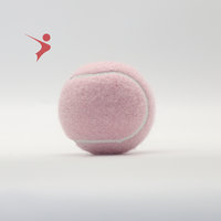 Balles de tennis d'entraînement rose clair, balles de tennis élastiques à pression, feutre de polyester de 2.6 pouces et balles de tennis durables avec doublure en caoutchouc
