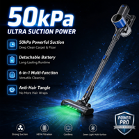 Aspirateur sans fil à batterie avec écran LED, autonomie de 55 minutes, pour nettoyer toute la maison, sols durs, tapis, filtration HEPA
